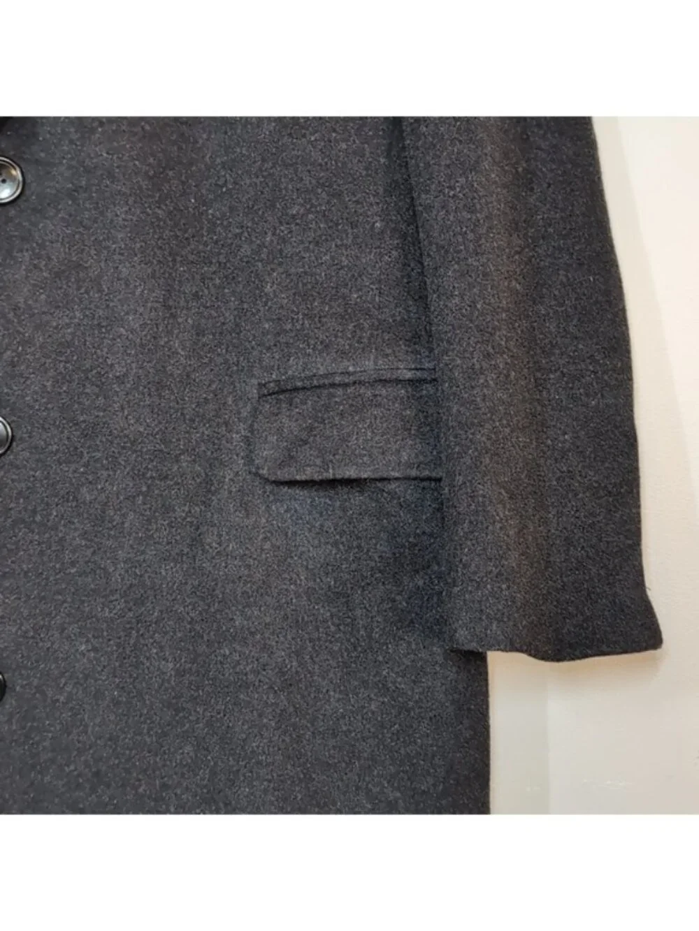 Vintage S. Cohen Wool Cashmere Overcoat Mens 42 Charcoal Gray Single Breasted